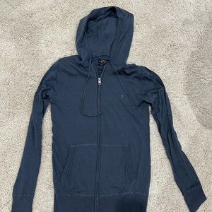 All Saints Mode Merino Zip Up Hoodie Grey XS